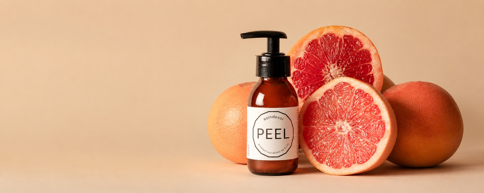 Packshot PEEL pour Soin de Soi — direction artistique par L'Atelier Créa, Bordeaux