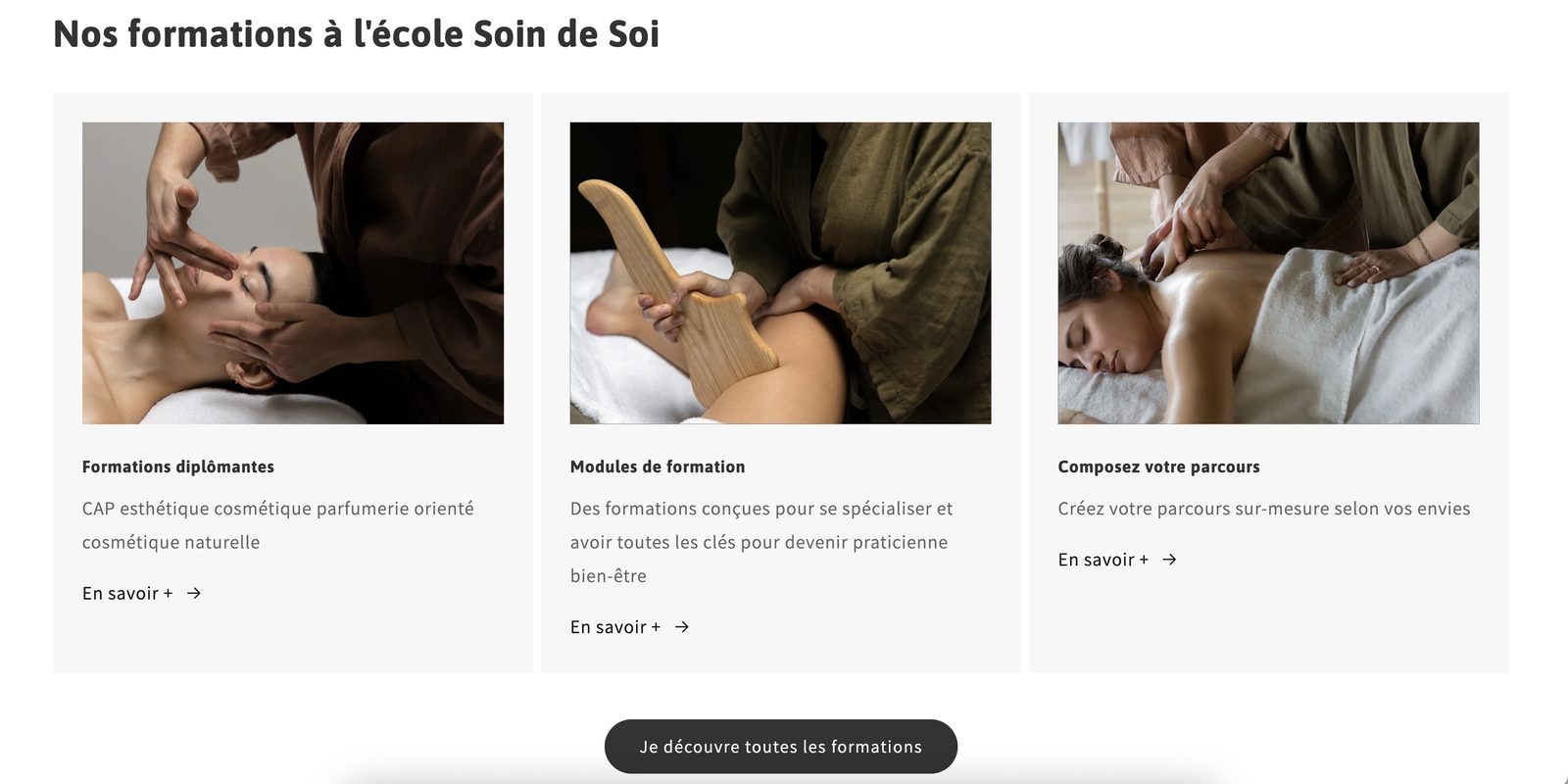 L'École Soin de Soi — Formations