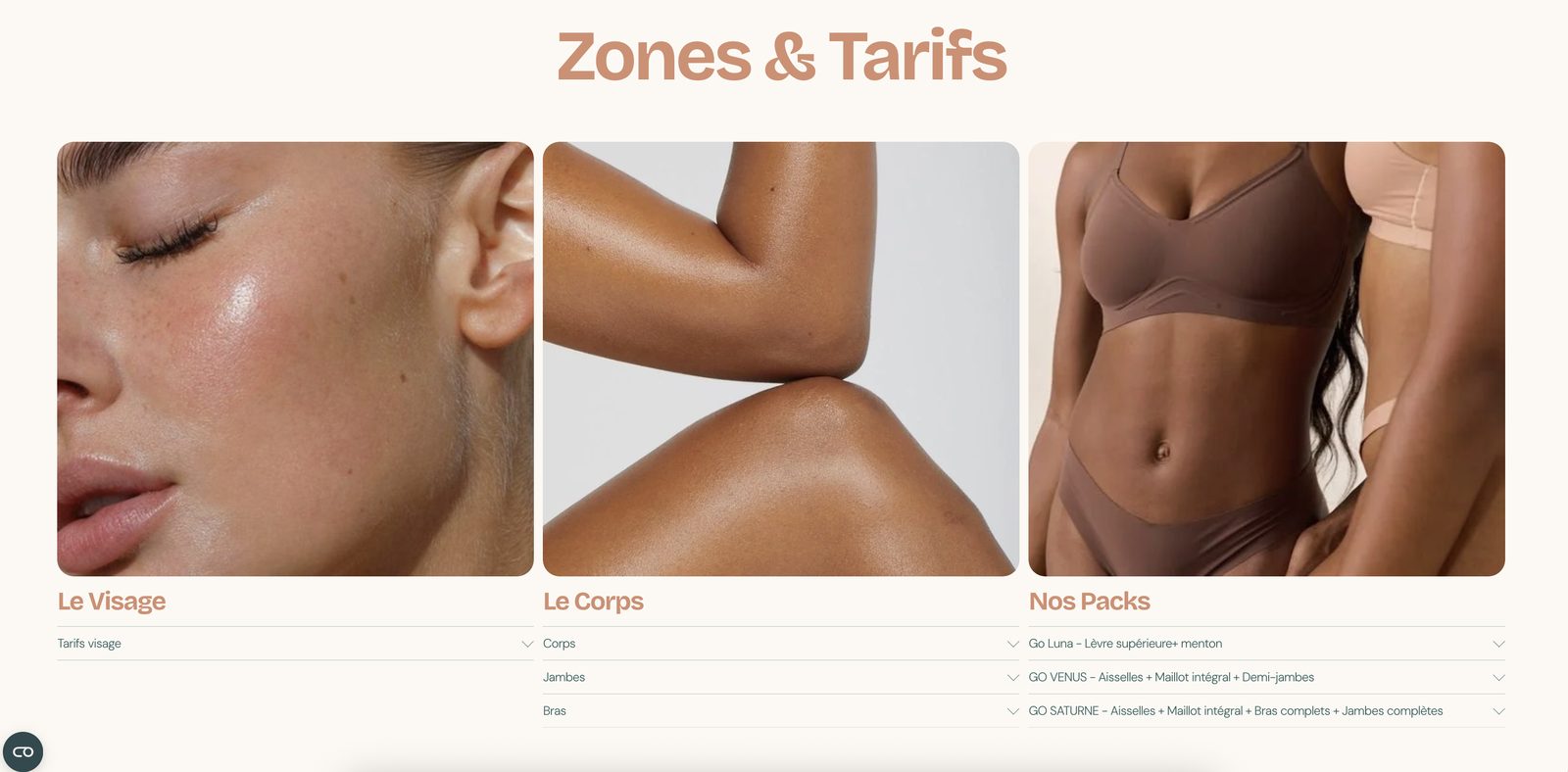 Goof — Zones & tarifs